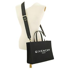 Givenchy Damentasche klein aus schwarzem Canvas, zwei-Wege-Tasche, Luxus-Tasche Weiß
