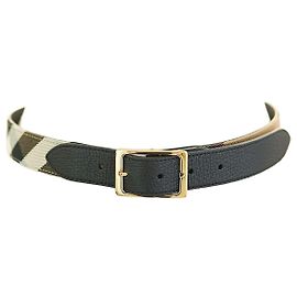 Burberry Cinturón de Mujer Reversible de Cuero Camel Negro Castaño