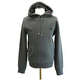 Burberry Men's Hoodie Charcoal Cotton Pullover Brown