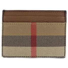 Burberry House Check Card Holder Brown Canvas Brown