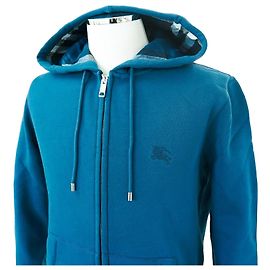 Burberry Sudadera para hombre Claredon azul mineral de algodón con logo de caballo - Ropa de lujo Azul