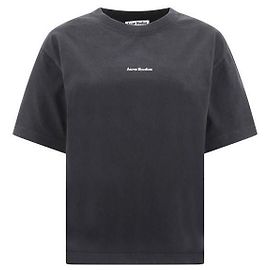 Acne Logo T-Shirt Schwarz Schwarz