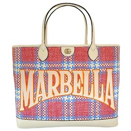 Gucci Bolsa tote de tecido rosa bege grande Marrom