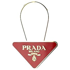 Prada Porte-clés Triangle Rouge Or Rouge