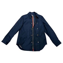 Thom Browne Tech Zip-Up Overshirt Jacket One Size Navy Blue