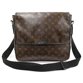 Louis Vuitton Monogramm Macassar Canvas Bast GM Messenger Umhängetasche Schwarz