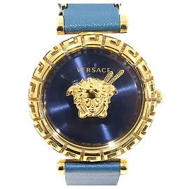 Versace Relógio Feminino Palazzo Empire Greca em Aço Quartzo Azul