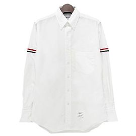 Thom Browne Klassisches Oxford-Hemd mit Grosgrain-Armband Weiß