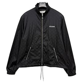 Céline Triomphe Monogram Nylon Blouson Jacket Black