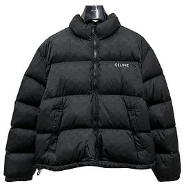 Céline Trionphe Nylon Jacquard Daunenjacke Schwarz