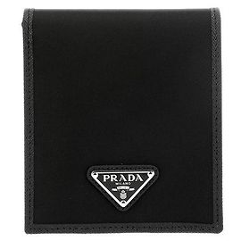 Prada Wallet Nylon Logo Men's Bifold Black