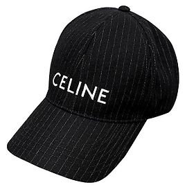 Céline Stripe Flannel Baseball Cap Black