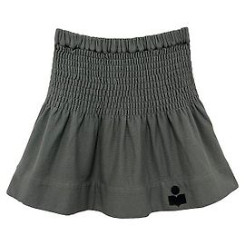Isabel Marant Gonna Mini Smocking PACIFICA Etoile Slate Marrone
