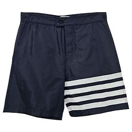 Thom Browne Tech Adjustable Elastic Back Board Swim Shorts Blue