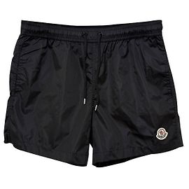 Moncler Logo Patch Swim Shorts Black