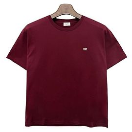 Céline T-shirt ample avec logo brodé Triomphe, Bourgogne vintage Ecru Rouge