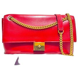 Mulberry Red Chain Flap Shoulder Bag Red
