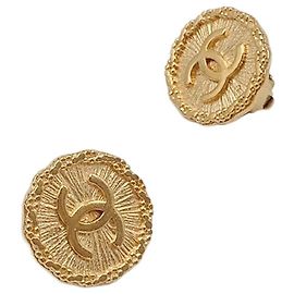 Chanel Orecchini a clip CC logo vintage per donne Giallo