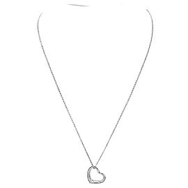 Tiffany & Co Collier Petit Cœur Ouvert Tiffany Elsa Peretti Argent Argenté