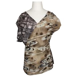 Marni Top asimétrico con patrón tridimensional de patchwork múltiple Multicolor