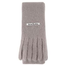 Acne Écharpe Logo Slim Marron