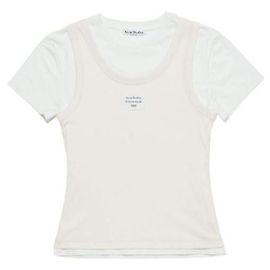 Acne Camiseta em camadas com patch de logo AEG Branco