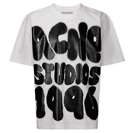 Acne T-shirt logo à coupe décontractée Blanc