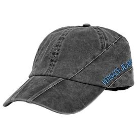 Versace Washed Denim Baseball Cap Black