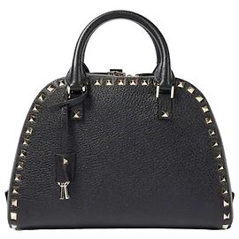 Valentino Rockstud Double Handle Bag VSF Black