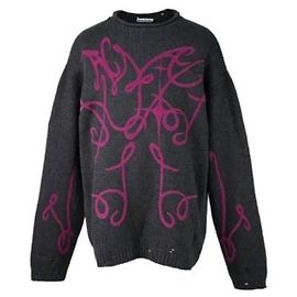 Acne Suéter de malha estampado Marrom