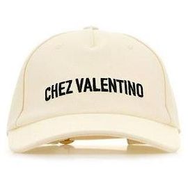 Valentino Boné de beisebol de algodão bordado Branco