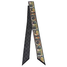 Gucci Printed Silk Twill Ribbon Black