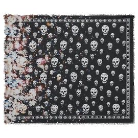 Alexander Mcqueen Sciarpa Confetti Skull Nero