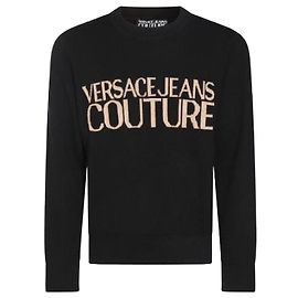 Versace Suéter com logo Couture Preto