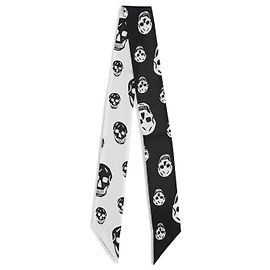 Alexander Mcqueen Cachecol Skull Ribbon Branco