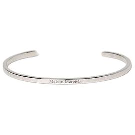 Maison Martin Margiela Bracciale rigido con logo Argento