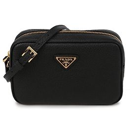 Prada Mini bolsa de couro Preto