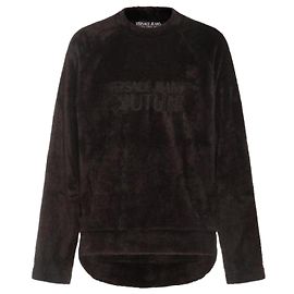 Versace Pull en maille décontracté poilu Noir