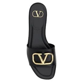Valentino Infradito con logo signature Nero