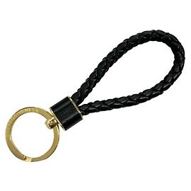 Bottega Veneta Intrecciato Weaving Keyring Black Black