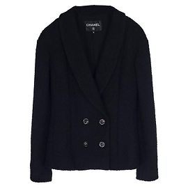Chanel Wolljacke Schwarz Schwarz