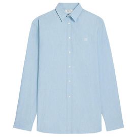 Céline Camicia Relaxed in Chambray di Cotone Blu Jeans Blu