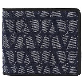 Valentino Denim Twill Ekonograph Geldbörse Blau