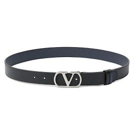 Valentino Signature Reversible Shiny Calf Belt Black