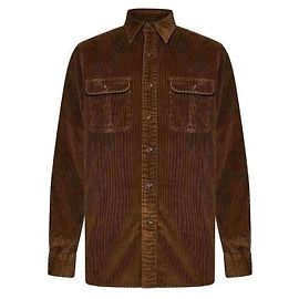 Ralph Lauren Klassisch geschnittenes Cordhemd mit Wildleder-Patch Braun