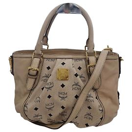 MCM Bolsa Tote e de Ombro Visetos Marrom