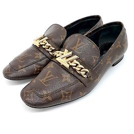 Mocasín de cuero Louis Vuitton en mayúsculas Multicolor