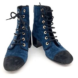 Botas de tornozelo de camurça Chanel Azul