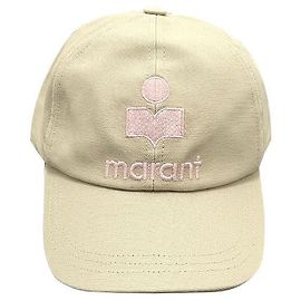 Isabel Marant Tyrony Logo Baseball Cap Ecru Pink (ECLP) Weiß