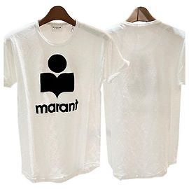 Isabel Marant T-shirt blanc avec logo noir Etolie KOLDI en lin Blanc